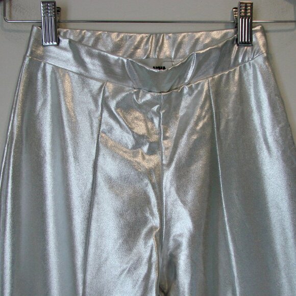 Fashion Nova Silver Metallic Pants Your Wildest Dreams Club Party NEW NWT XS - Picture 7 of 13